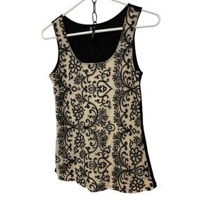 Maurice’s Size Small Sleeveless Shell Tank Beige Black